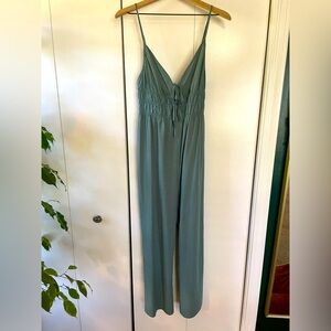 Cute Jumpsuit, Size: M. Good quality material, and a unique muted sage color.